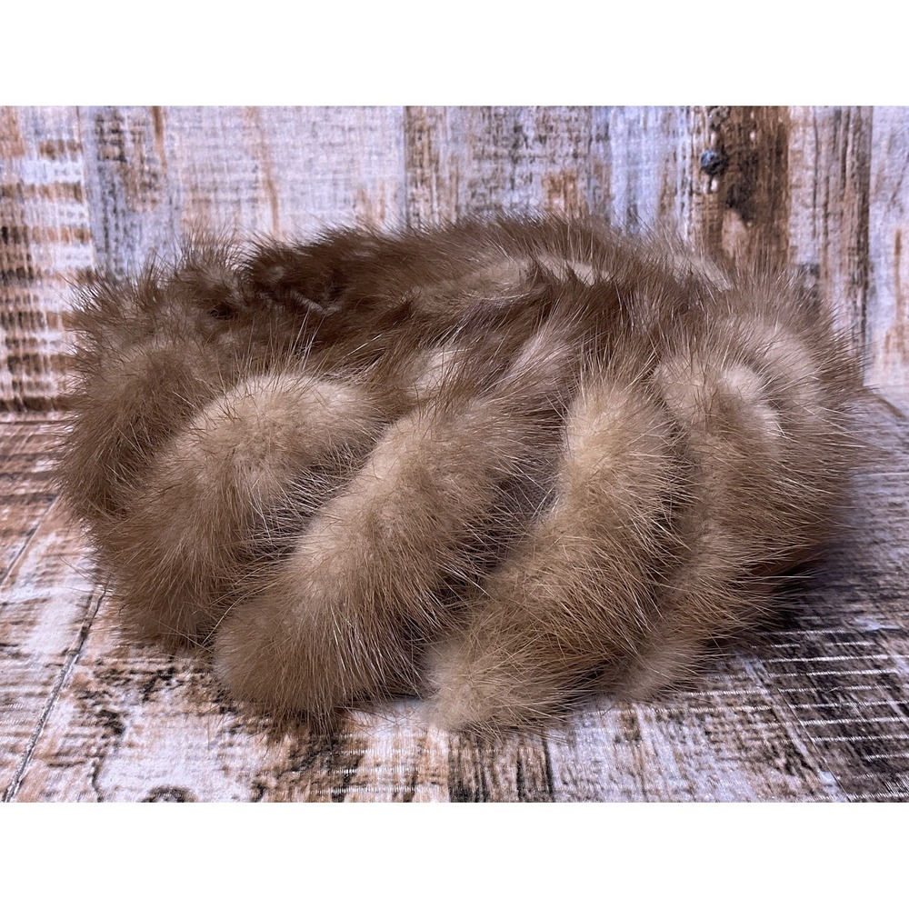 Styled by Coralie Pillbox Hat Brown Mink Fur Vintage Womens